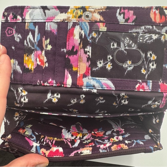 Vera Bradley, Indiana Rose Wallet, Plum Floral - Picture 6 of 7